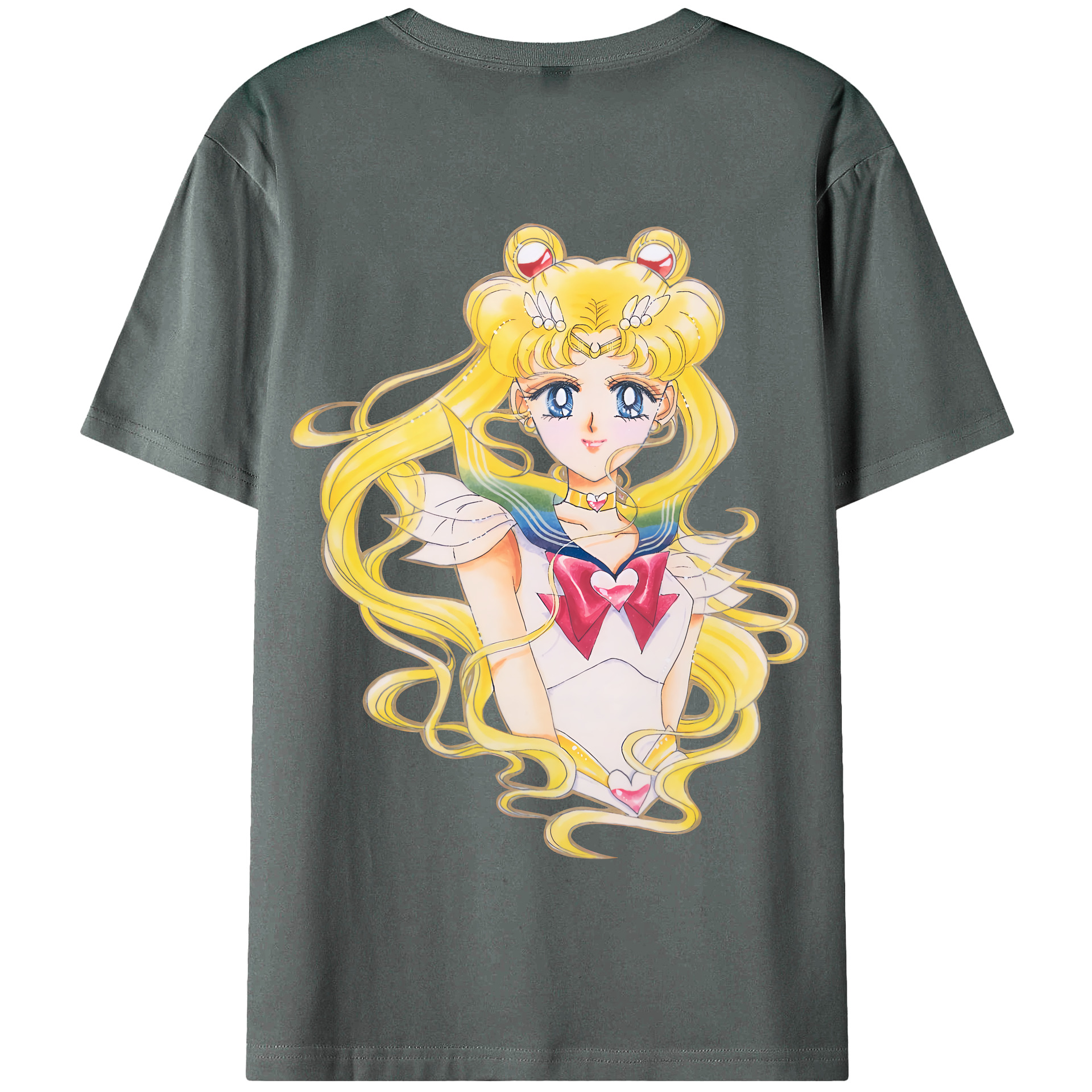 （画像用） 美少女戦士セーラームーン 月野 うさぎ つきの うさぎ Sailor Moon Tsukino Usagi 綿100％半袖Tシャツ（背面プリント）